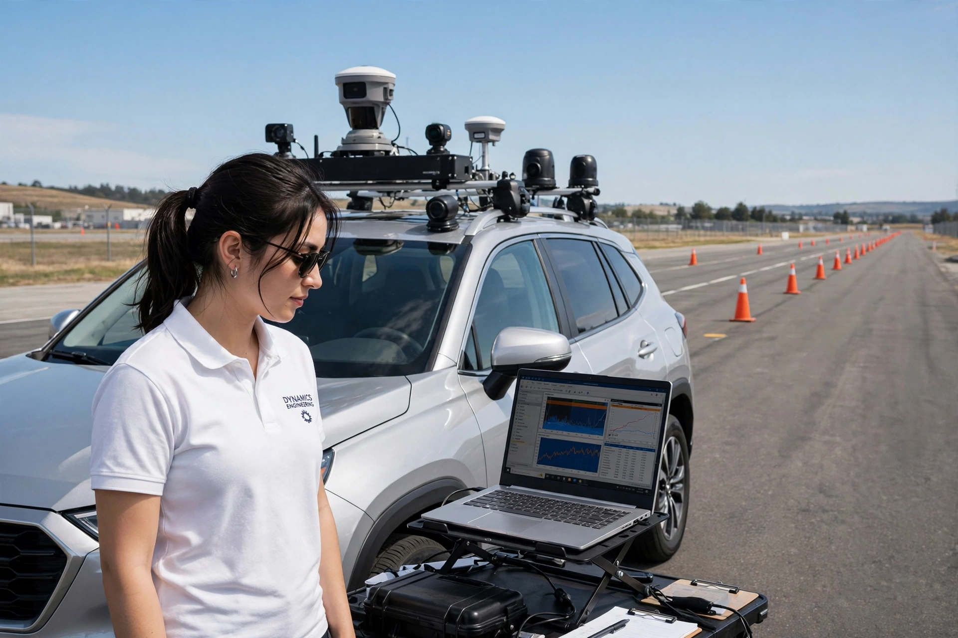 Vehicle testing at an outdoor proving ground